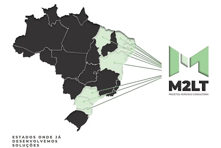 Estados onde a M2LT já desenvolveu soluções